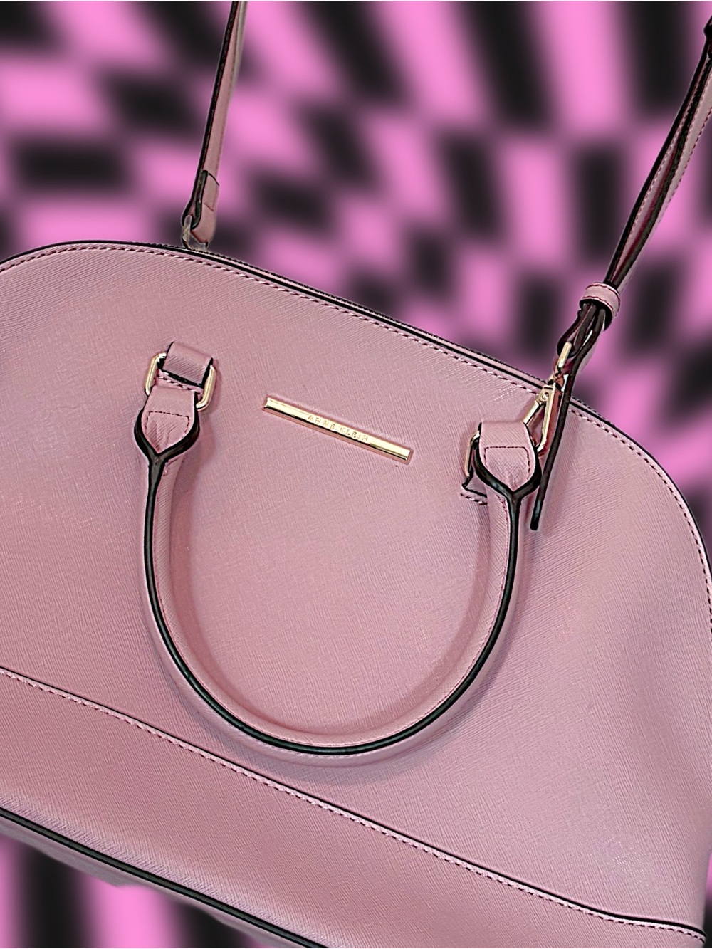 Anne Klein Blush Pink Dome Satchel Handbag Purse